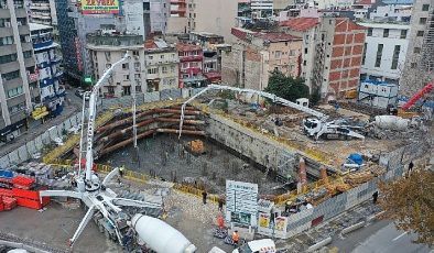 Konak’ın yeni hizmet binasında temel betonu atıldı